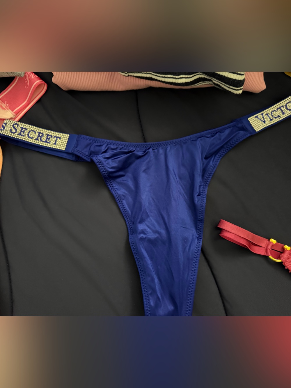 Victoria's Secret Royal Blue Thong with Logo bling band